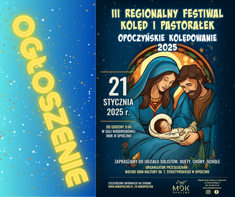 Festiwal Kolęd i Pastorałek - ogłoszenie organizacyjne